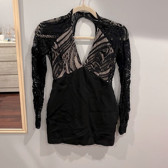 bebe Dresses & Skirts - Bebe Black Mini Dress in Size S, Sophisticated STRETCH Backless Dress